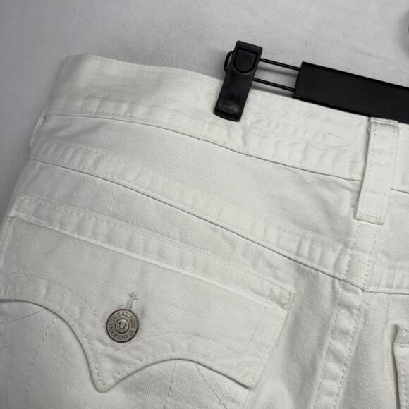 True Religion Jeans men's 40 White Denim Ricky Flap Pockets Made in USA Straight - Picture 11 of 14